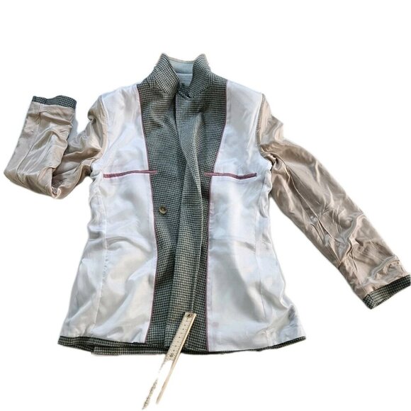 ASOS Suit Men Blazer US 40 Trousers 32x30/28 Houndstooth Wool Blend Lined Preppy - Picture 13 of 16